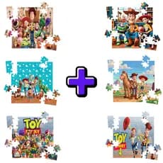 Kit 6 Quebra-cabeças Mdf Infantil Toy Story Desenho - 16 Peças Cada Vários Modelos