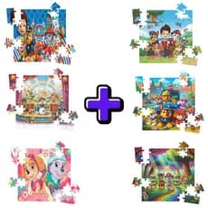Kit 6 Quebra-cabeças Mdf Infantil Patrulha Canina Paw Patrol - 16 Peças Cada Vários Modelos