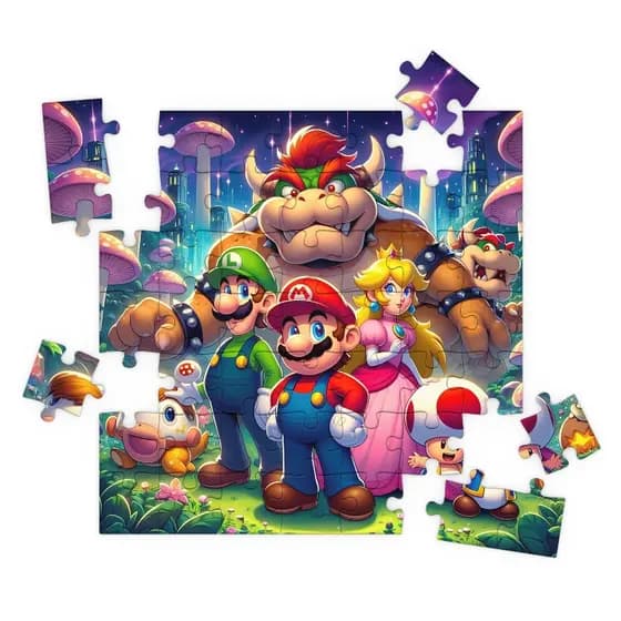 Quebra-Cabeça MDF Super Mario Bross 49 Peças Vários Modelos Mega Oferta!