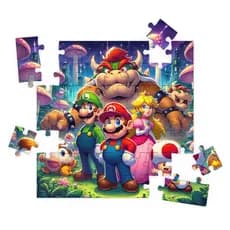 Quebra-Cabeça MDF Super Mario Bross 49 Peças Vários Modelos Mega Oferta!