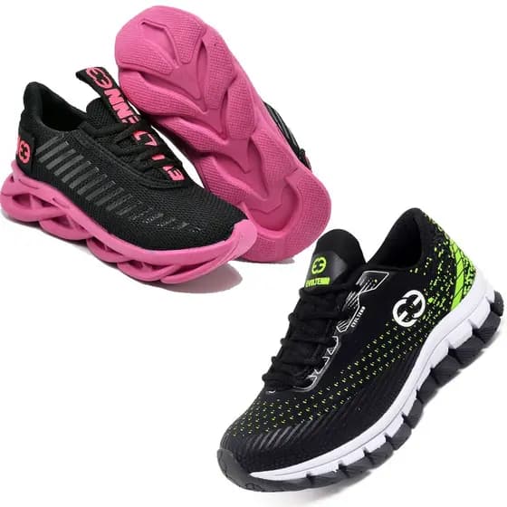 Kit 2 Tênis Infantil Menina Menino Sola Trançada + Alto Impacto Esportivo Leve Promoção Limitada