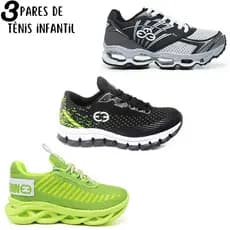 3 Tênis Menino Infantil Confortavel Leve Sapato Resistente Dynamatic Envio Imediato