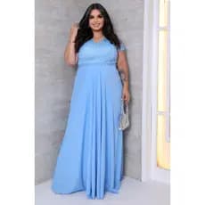 Vestido Longo moda Evangélica Manga Irmãos