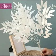 5 Cabeças De Seda Artificial Folhas 50 cm Simulação Planta Folhas Jardim Decorar Plantas- BH802176 COR;BRANCO-