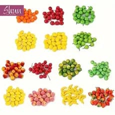 Kit 12 mini frutas artificias para decorações