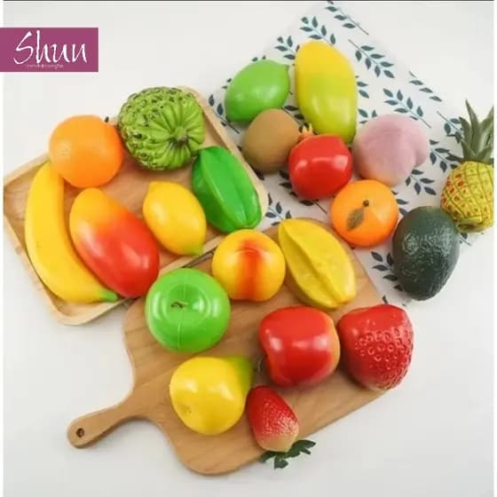 Kit 10 a 12 Frutas Sortidas Artificiais Decorativas - FRUTA PEQUENA