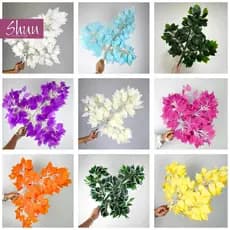Kit de 12 a 48 Unidades Folhagem de FICUS de silicone Decoração de Eventos, Casamento e Casa - BH802259