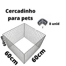 Cercadinho Para Pet Filhote Cachorro Pequeno 4 Pçs 60x60