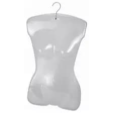 Cabide Collant Busto Manequim Pvc Feminino 1 unid. Temos Pvc Azulado e Preto. Escolher no Ato da compra a Cor.