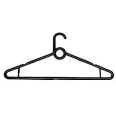 Cabide Adulto Plástico Preto Modelo Olhal Kit 48 Unidades