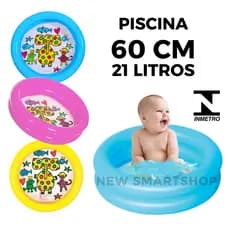 Piscina Infantil Inflável Redonda 60 Cm Bebê Criança Rosa Azul Amarela Piscina Praia Jardim