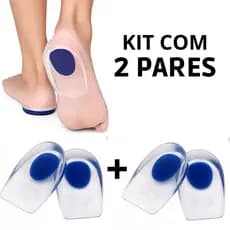 Palmilha em Gel Calcanhar Kit 2 Pares Palimlhas de Silicone Ortopédica Anti Impacto Esporão