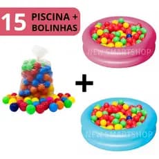 Kit Piscina Inflável + 15 Bolinhas Coloridas Infantil Piscina 60 Cm Redonda Menino Menina Verão Criança Praia Jardim