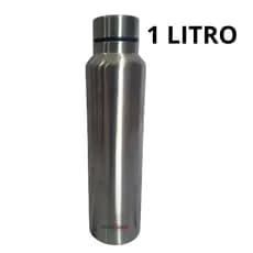 Garrafa de Inox 1 Litro Resistente a Vácuo - Squeeze para Academia, Esportes, Suco e Chá