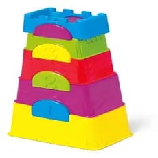 Brinquedo Didático Torre Maluca Brinquedo Infantil Pedagógico Empilhável Com 10 Peças Tateti