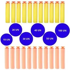 Kit Refil de Dardos Lançador Estilo Nerf Munição De Espuma Com Ventosa