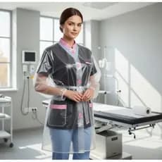 Jaleco Impermeável Transparente Reutilizável Feminino