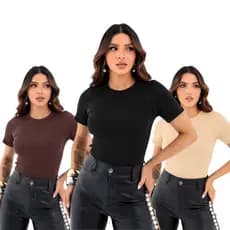 Blusa Baby Look Feminina Básica de Manguinha Verão 2025