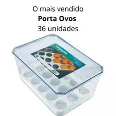 Organizador Porta Ovos Acrílico Para Geladeira 36 Ovos Suporte Interno Tampa