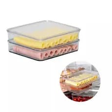 Porta Frios Hermético Presunto Queijo Kit Acrílico Resistente Pote de Mantimentos