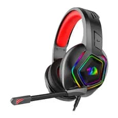 HEADSET GAMER PRETO E VERMELHO COM FIO MICROFONE E RGB MEDEA REDRAGON