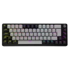 TECLADO MECANICO PRETO E CINZA 65% COM FIO SWITCH RED RAINBOW PCYES MECKA BLACK VULCAN RAINBOW