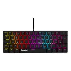 TECLADO GAMER MECANICO 60% PRETO SWITCH BROWN COM FIO E ILUMINAÇÃO RAINBOW CYPHER EVOLUT EG223