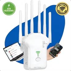 Repetidor De Sinal Wi-fi Roteador Wireless Inv Tech 6 Antenas Longo Alcance Internet Wifi Potente Fácil Instalação