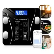Balança De Bioimpedância Corporal Digital Com Bluetooth 180k Preto