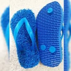 Chinelos Apaju, vinil com borracha SBR 100%  na cor azul