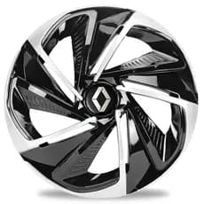 Calota Esportiva Nitro Aro 14 Black Silver Renault Clio Sandero Logan