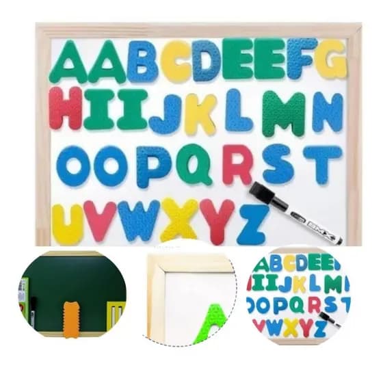 Lousinha Alfabeto Brinquedo Lousa Infantil ABC Magnética imã Dupla Quadro Alfabeto 40x30cm