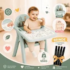 Cadeirinha Alimentação Refeição Infantil Didática Até 50 Kg com bandeja para pintar, removível