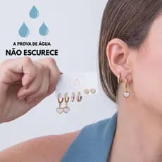 Kit Brincos Dourado Light Heart Aço Inoxidável Feminino Delicado Joia Elegante Minimalista Luxo
