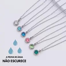Colar Feminino Ponto de Luz Aço Inoxidável Antialérgico Elegante Delicado Moderno Luxo Tendência