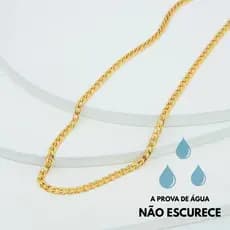 Colar Dourado Corrente Grumet Fina Feminino Aço Inoxidável Antialérgico Elegante Luxo Moderno Trend