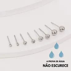 Brinco Bolinha Feminino Stud Aço Inoxidável Antialérgico Não Escurece Elegante Moderno Tendência