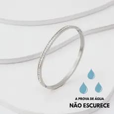 Bracelete Zircônias Cúbicas Aço Inoxidável Antialérgico Feminino Luxo Premium Semijoia Moda