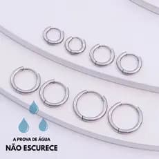 Brinco Mini Argolinha Click Aço Inoxidável Feminino Minimalista Joia Antialérgica Elegante Moda