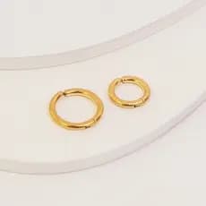 Piercing Dourado Fake Pressão Aço Inoxidável Feminino Elegante Joia Minimalista Luxo Versátil