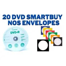 20 Mídia Dvd-r Virgem Smartbuy+20 Envelopes Papel C/visor