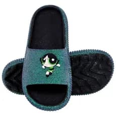 Chinelo Nuvem Infantil Menina Gliter Verde Brilho EVA Macio Slide Conforto Estampa Heroína 27 ao 40