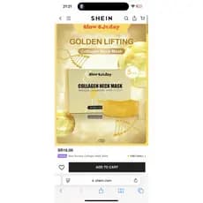 GOLDEN LIFTING Collagen Neck Mask Slow Sunday (Máscara de Pescoço)