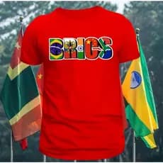 Camiseta Brics União de Grandes Países Algodão Premiun Unissex Estampa Manga Curta