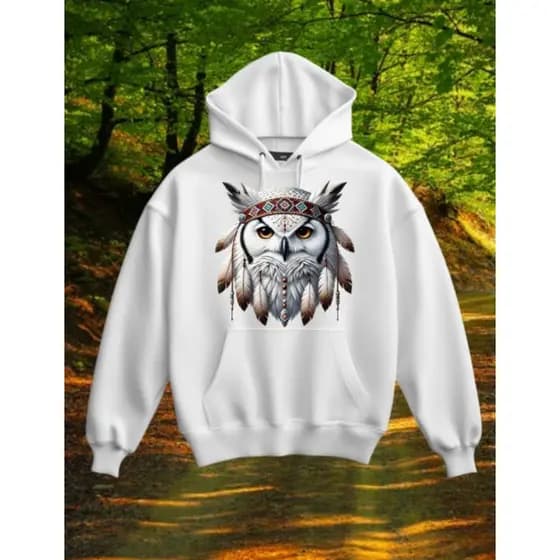Blusa de Frio Moletom Canguru Capuz Forrado Qualidade Premium Estampa DTF  Animais de Poder Xamanismo Espiritualidade