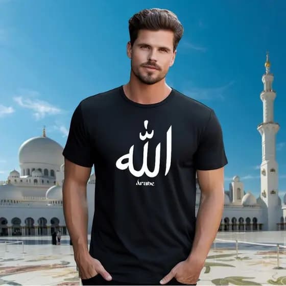 Camiseta Masculina T-Shirt Blusa 100% Algodão Premium Alta Qualidade Alá Árabe