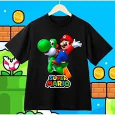 Camiseta Infantil Super Mario Gamer Geek/Estampa/Algodão Premiun