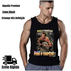 Regata Masculina Meme Viral Engraçado | 100% Algodão | Estampa DTF Alta Qualidade | Camiseta Regata Casual Academia