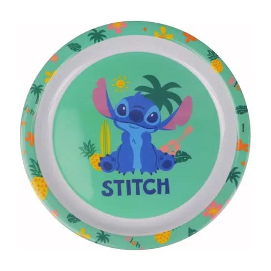 Prato Fundo Refeição Infantil Disney Stitch Melamine 21cm