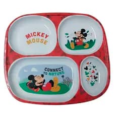 Prato Divisória Infantil Disney Mickey Meninos Melamine 24cm